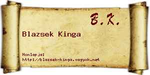 Blazsek Kinga névjegykártya