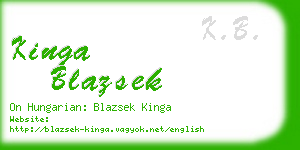 kinga blazsek business card